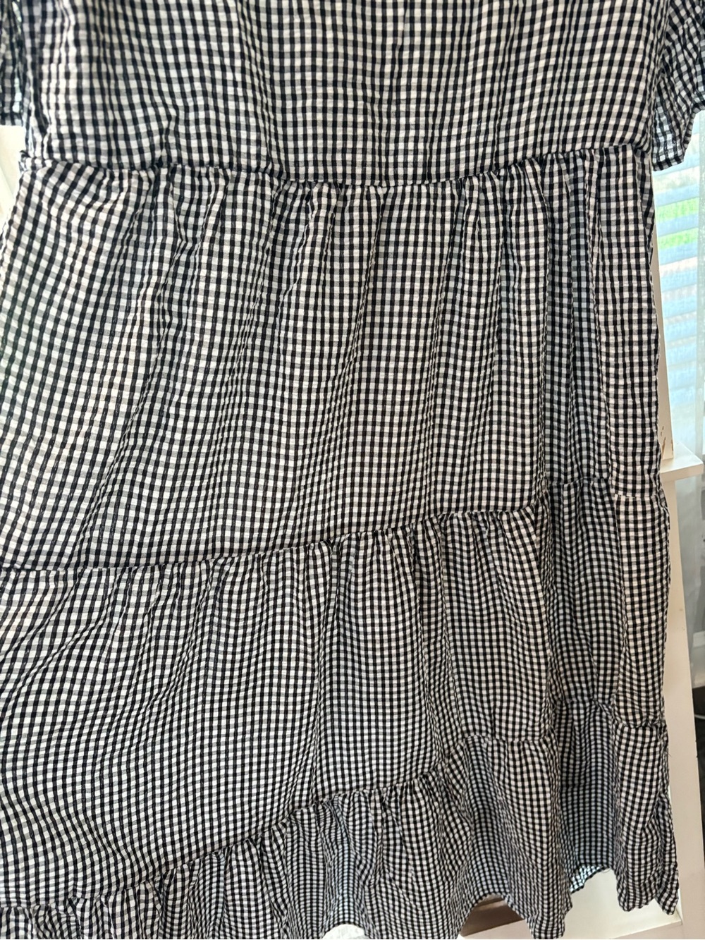 Black & White Gingham Tiered Maxi Dress - Women - Picture 5 of 5